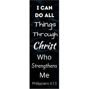 I Can Do All Things Through Christ Christian Religious Bookmarks Bible Verse Scripture Made in USA Inspirational Encouragement Sunday School Philippians 4 13 Bookmark Bulk (50 Count)