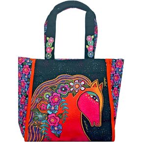 Laurel Burch Blazing Horses Large Casual Shoulder Tote Bag