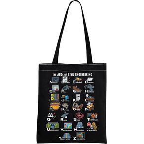 Civil Engineer Alphabet Tote Bag The Abc’s of Civil Engineering Gift Female Engineer Gift Engineering Graduation Gift
