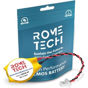 Rome Tech CR2032 CMOS BIOS Battery for DELL Vostro 5481 - Laptop Backup 3V RTC CR 2032 Battery with 2 Wire Cable