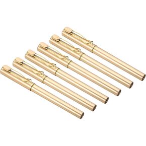 PATIKIL Black Ink Gel Pens, 12 Pack Roller Ball Pens 0.5mm Fine Point Smooth Writing Office Supplies with Gold Cap, Gold Tone
