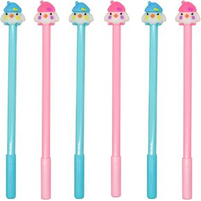 12PCS Chicken Gel Pens Novelty Animal Pens Adorable Chick Rollerball Pens 0.5 mm Black Ink For School Home Office Stationery Store