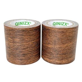 2 Roll Repair Tape Patch 2.2Inch x 15Ft, Antique Wood Grain Decals Sticker Patch Strips Self-Adhesive Repair Tape for Desk/Chair/Furniture/Floor Beautification Decoration Tape (Brown antique)