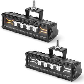 6 Inch Slim LED Light Bar Pods 2pcs 80W Off-Road Driving Fog Lights Spot Small 12V LED Work Lights Single Row LED Light Bars for Trucks ATV UTV Boats