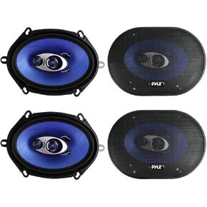 Pyle 4 New PL573BL 5x7 600 Watts 3-Way Car Coaxial Speakers Stereo Blue Four