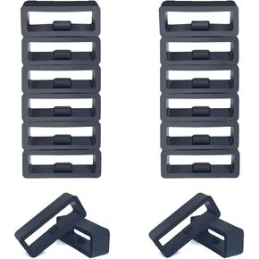 16 قطعة من حلقة حامل حزام ساعة السيليكون المتوافقة مع Garmin Forerunner 245/645/45 Vivoactive 3 Band Keeper 20 مم باللون الأسود in Kuwait