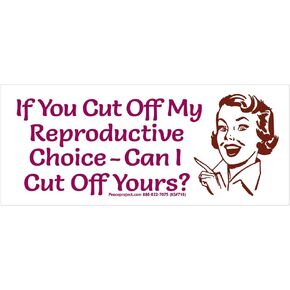 If You Cut Off My Reproductive Choice Can I Cut Off Yours? Pro-Choice Small Laptop Car Bumper Sticker Water Bottle Decal 4.8-by-2 Inches (Vinyl Sticker)