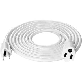 Outdoor Extension Cord White 10 FT, 16/3 SJTW Heavy Duty General Extension Cable Perfect for Home/Office Use-3 Prong Grounded Plug for Safety - Rated at 13A 125V-UL