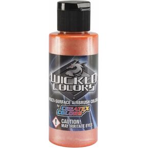 Createx Wicked Colors W306 Pearl Orange 2oz. water-based universal airbrush paint. by SprayGunner