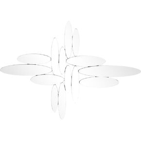The Novogratz Glass Room Wall Mirror Abstract Oval Entryway Mirror, Wall Mounted Mirror 40" x 1" x 28", Silver