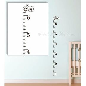 Loved Beyond Measure Vinyl Wall Art Decal Growth Chart - Kids Height Wall Chart Sticker - Kids Ruler Height Tracker in Berry