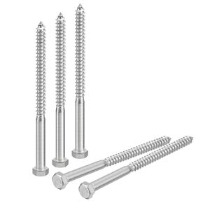 uxcell Hex Head Lag Screws Bolts, 30pcs 3/8" x 2" 304 Stainless Steel Partial Thread Wood Screws