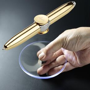 SMOOTHERPRO Fidget Spinning Pen with LED Light to Help ADHD Stress Reducer Ballpoint Pen Gift Pen Anti Anxiety with Gift Box Color Brown (FS702)