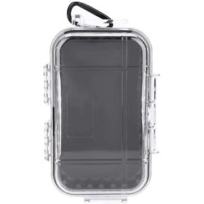 Waterproof Storage Case, Waterproof Case Waterproof Diving Survival Transport Box Container Removable Interior Rubber Cushion Compatible with Kayak Hiking Fishing Cam(Transparent)