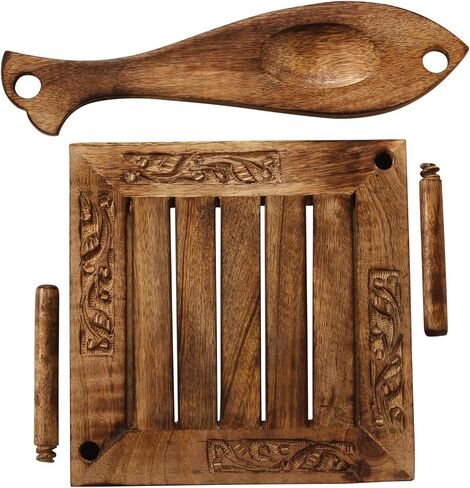 حامل مناديل خشبي للطاولة - حامل مناديل خشبي مربع ريفي للمطبخ - موزع مناديل لأسطح طاولة الطعام in Kuwait