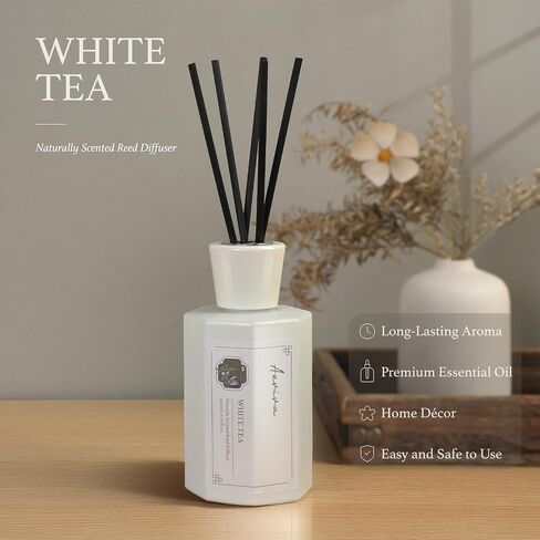 Reed Diffuser Set, Lime Scent Oil Diffuser, 6.76 fl oz (200 ml) Home Fragrance Diffuser with Reed Sticks, Air Fresheners for Home, Bathroom Shelf Decor in Saudi Arabia