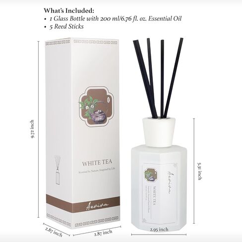 Reed Diffuser Set, Lime Scent Oil Diffuser, 6.76 fl oz (200 ml) Home Fragrance Diffuser with Reed Sticks, Air Fresheners for Home, Bathroom Shelf Decor in Saudi Arabia