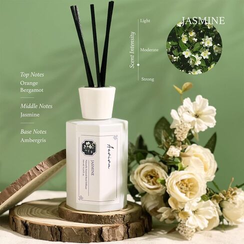 Reed Diffuser Set, Lime Scent Oil Diffuser, 6.76 fl oz (200 ml) Home Fragrance Diffuser with Reed Sticks, Air Fresheners for Home, Bathroom Shelf Decor in Saudi Arabia
