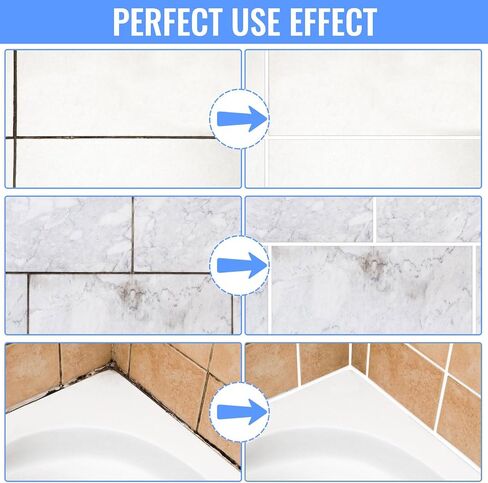 Tile Grout Repair Kit - 2Pcs White Grout Filler Tube for Seal Kitchen Bathroom Living Room Floor Tile, Large Capacity/180g - Tile Grout and Caulking Tool, Renew and Repair Gaps in Tile Seams in Saudi Arabia