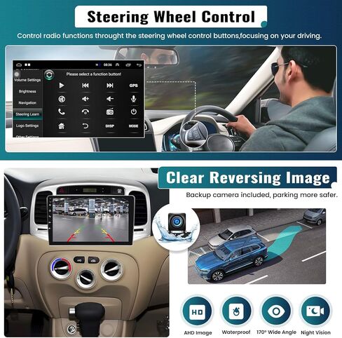 UNITOPSCI 2G+64G Android 13 Car Stereo for Hyundai Accent 2006-2011with Wireless Apple CarPlay Android Auto 9 Inch Touchscreen GPS Navigation Bluetooth HiFi Audio FM/RDS SWC + Backup Camera Mic in Saudi Arabia