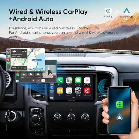 9 Inch 5G WiFi Car Stereo Radio Navigation for Dodge Ram 1500 2500 3500 2013 2014 2015 2016 2017 2018 Support Wireless Carplay Android Auto HDMI GPS FM AM Radio Rear Camera SWC (2G RAM+64G ROM) in Saudi Arabia
