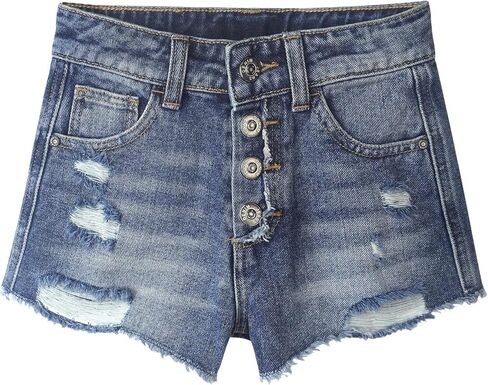 KIDSCOOL SPACE Little Big girls Denim Shorts,Elastic Band Inside Ripped High-cut Raw Hem Hot Jean Summer Pants in Saudi Arabia
