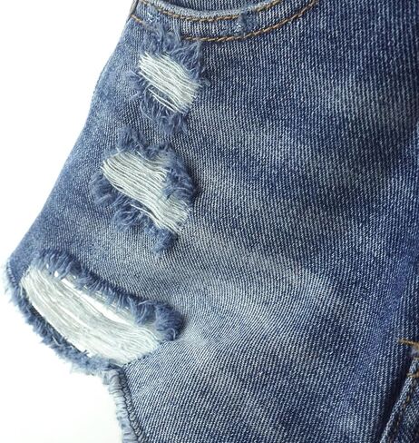 KIDSCOOL SPACE Little Big girls Denim Shorts,Elastic Band Inside Ripped High-cut Raw Hem Hot Jean Summer Pants in Saudi Arabia