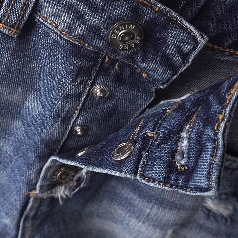 KIDSCOOL SPACE Little Big girls Denim Shorts,Elastic Band Inside Ripped High-cut Raw Hem Hot Jean Summer Pants in Saudi Arabia