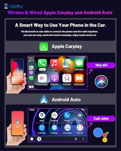 ستيريو سيارة Hikity Android 13 لراديو Toyota Avalon 2005-2010 مع CarPlay Android Auto، 1+32 جيجابايت 9 بوصة راديو شاشة تعمل باللمس مع FM Bluetooth GPS WiFi كاميرا احتياطية MIC in Saudi Arabia