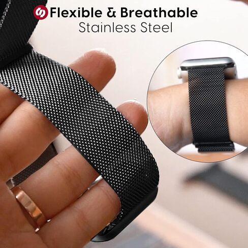 TALK WORKS Expandable Watch Band Compatible with Apple Watch Series - Magnetic Closure - Stainless Steel Mesh Loop Comfort Fit Strap for Women and Men in Saudi Arabia