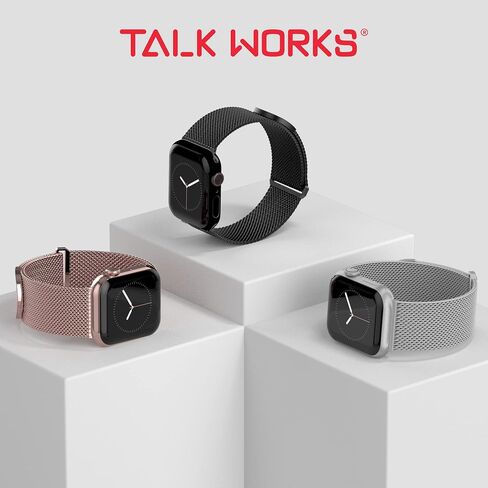 TALK WORKS Expandable Watch Band Compatible with Apple Watch Series - Magnetic Closure - Stainless Steel Mesh Loop Comfort Fit Strap for Women and Men in Saudi Arabia