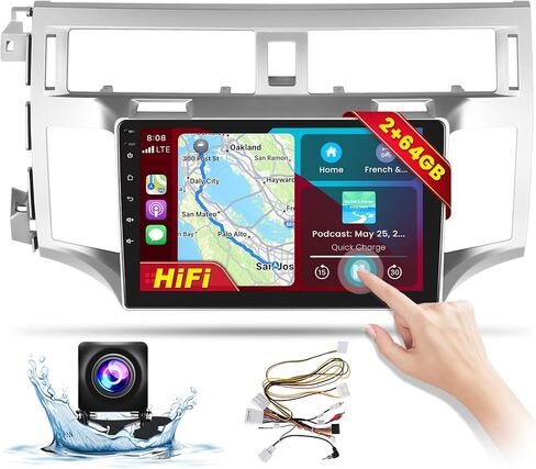 ستيريو سيارة Hikity Android 13 لراديو Toyota Avalon 2005-2010 مع CarPlay Android Auto، 1+32 جيجابايت 9 بوصة راديو شاشة تعمل باللمس مع FM Bluetooth GPS WiFi كاميرا احتياطية MIC in Saudi Arabia