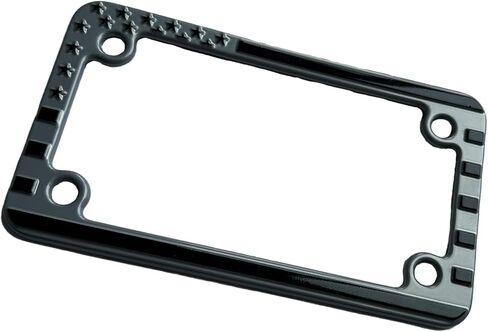 FTON Black Stainless Steel Motorcycle License Plate Frame Compatible with Harley,Yamaha - Timeproof Motorcycle Tag Frame in Saudi Arabia