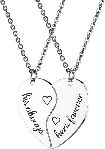 Gift for Lover His and Hers Friendship Pendants Necklace Set for 2, Best Friends Gifts,Valentines Birthday Gift for Couple Best Friends Girl Women Men in Saudi Arabia