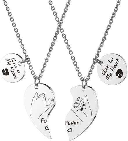 Gift for Lover His and Hers Friendship Pendants Necklace Set for 2, Best Friends Gifts,Valentines Birthday Gift for Couple Best Friends Girl Women Men in Saudi Arabia