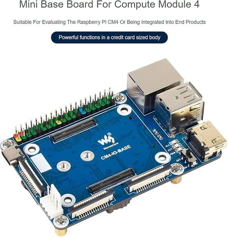 for Raspberry Pi Compute Module 4,Mini Base Board (A) with Standard CM4 Socket and Raspberry Pi 40PIN GPIO Header Onboard Multiple Connectors CSI/DSI/FAN/HDMI/USB/RJ45, etc. in Saudi Arabia