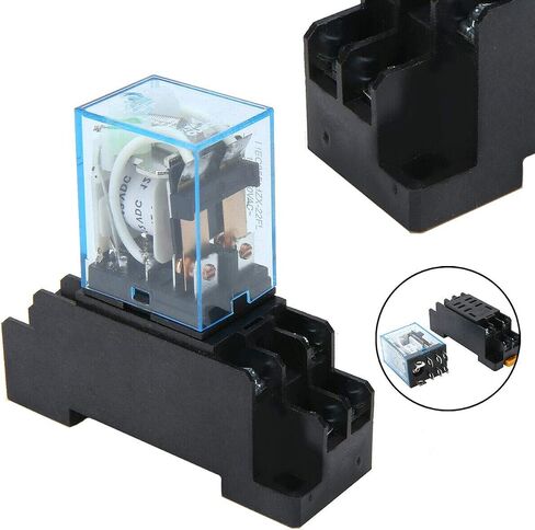 Gump's grocery 12V DC Coil Power Relay LY2NJ DPDT 8 Pin HH62P JQX-13F with Socket Base in Saudi Arabia