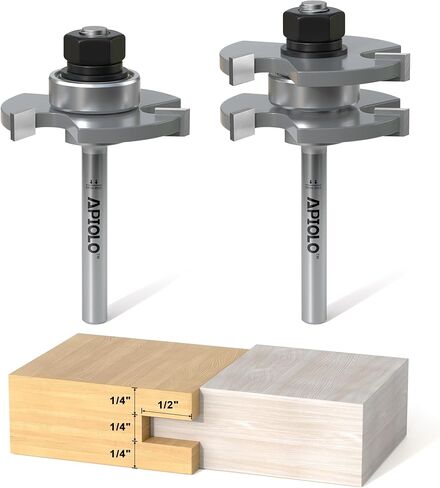 Professional 1/4" Shank Reversible Finger Glue Joint Router Bit Tool for Woodworking, Bearing Finger Joint Router Bit for DIY Door Table Cabinet Shelve Furniture in Saudi Arabia
