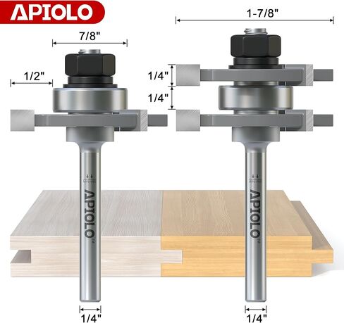 Professional 1/4" Shank Reversible Finger Glue Joint Router Bit Tool for Woodworking, Bearing Finger Joint Router Bit for DIY Door Table Cabinet Shelve Furniture in Saudi Arabia