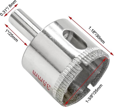 Luomorgo 75mm/3 inch Diamond Hole Saw, 1.1 inch Cutting depth Diamond Diamond Drill Bits for Glass Ceramic Marble Porcelain Tile Granite Quartz Gemstone in Kuwait