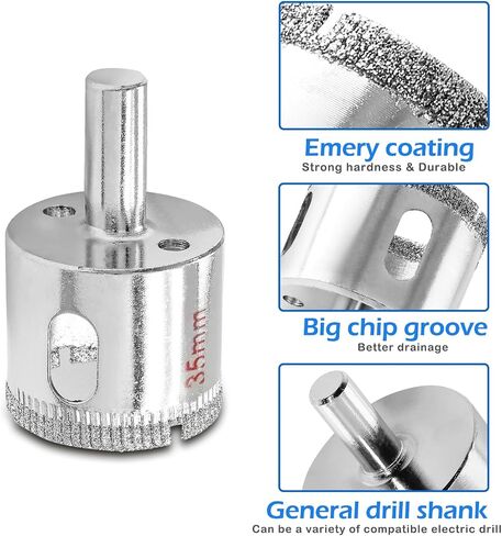 Luomorgo 75mm/3 inch Diamond Hole Saw, 1.1 inch Cutting depth Diamond Diamond Drill Bits for Glass Ceramic Marble Porcelain Tile Granite Quartz Gemstone in Kuwait