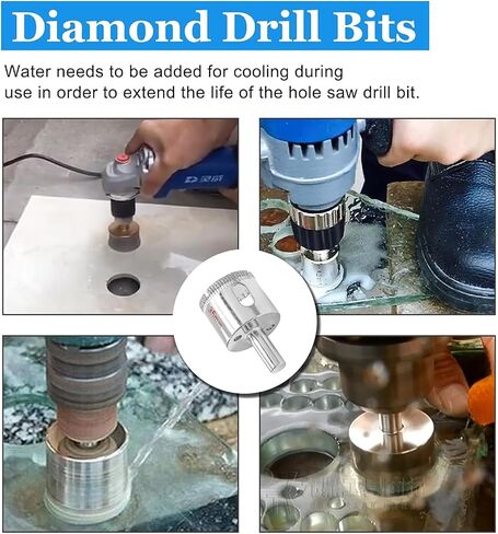 Luomorgo 75mm/3 inch Diamond Hole Saw, 1.1 inch Cutting depth Diamond Diamond Drill Bits for Glass Ceramic Marble Porcelain Tile Granite Quartz Gemstone in Kuwait