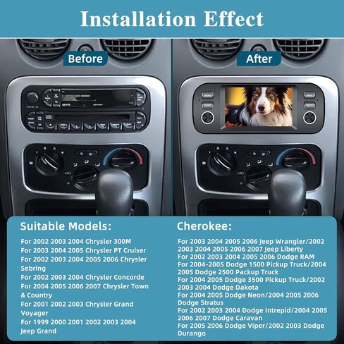[2+64G] Android Car Radio for Chrysler Dodge Jeep Wrangler Grand Cherokee - Wireless Carplay and Android Auto - 5 Inch Touch Screen Car Stereo with Hi-Fi/WiFi/GPS + AHD Backup Camera in Saudi Arabia