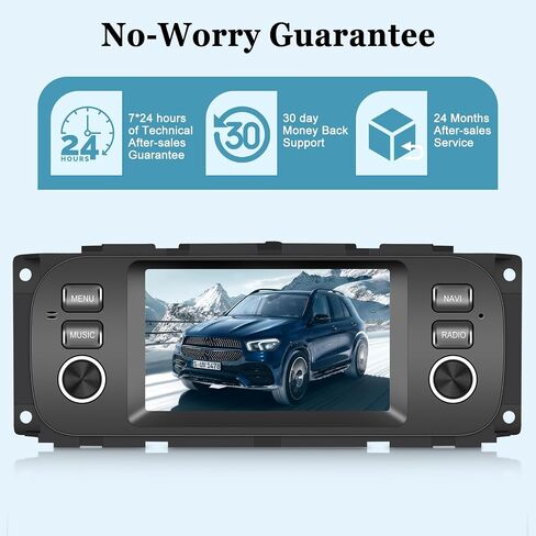 [2+64G] Android Car Radio for Chrysler Dodge Jeep Wrangler Grand Cherokee - Wireless Carplay and Android Auto - 5 Inch Touch Screen Car Stereo with Hi-Fi/WiFi/GPS + AHD Backup Camera in Saudi Arabia