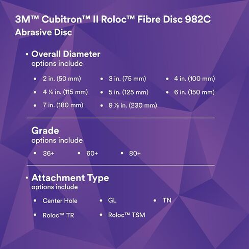 Cubitron II Roloc Fibre Disc 982C, 86890, TR, 3 in, Multi Pack in Saudi Arabia