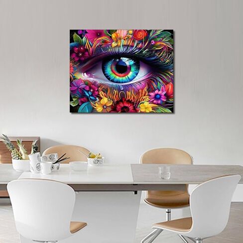 TUMOVO Eyes Paint by Numbers Flower Eyes Paint by Number for Adults DIY Acrylic Painting for Adults Kids Paint by Number Adult Paint by Number Kits on Canvas Home Wall Decoration, 16 x20 Inch in Saudi Arabia