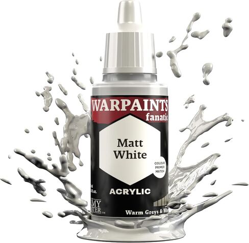 The Army Painter Warpaint Fanatics Matt White Acrylics Miniature Hobby Painting with Fanatics Warpaint, Quality Paint for Miniature Wargaming in Saudi Arabia