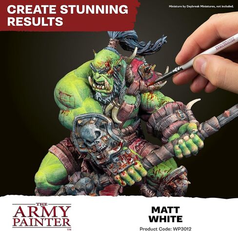 The Army Painter Warpaint Fanatics Matt White Acrylics Miniature Hobby Painting with Fanatics Warpaint, Quality Paint for Miniature Wargaming in Saudi Arabia
