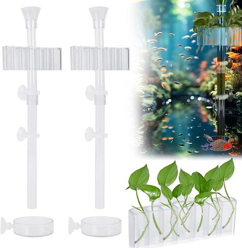 مجموعة حامل نباتات حوض السمك لأنبوب تغذية الأسماك، وحدة تغذية الأسماك لحوض السمك، حامل نبات خزان الأسماك، طبق تغذية الروبيان بطول قابل للإزالة، حامل نبات لحوض السمك لتزيين ميزة المياه in Kuwait
