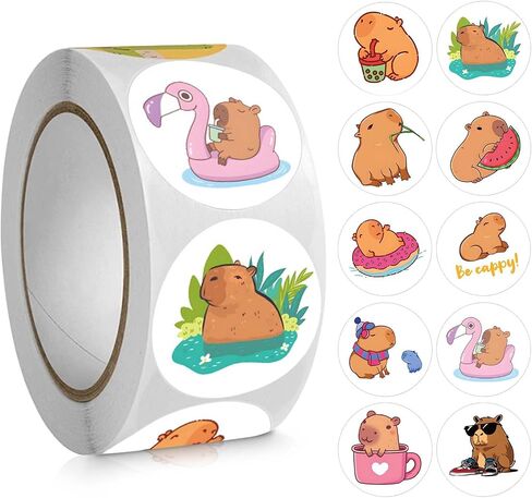 500 Pcs Capybara Stickers Cute Animal Decals for Water Bottle Laptop Luggage Snowboard Guitar Scrapbook in Saudi Arabia